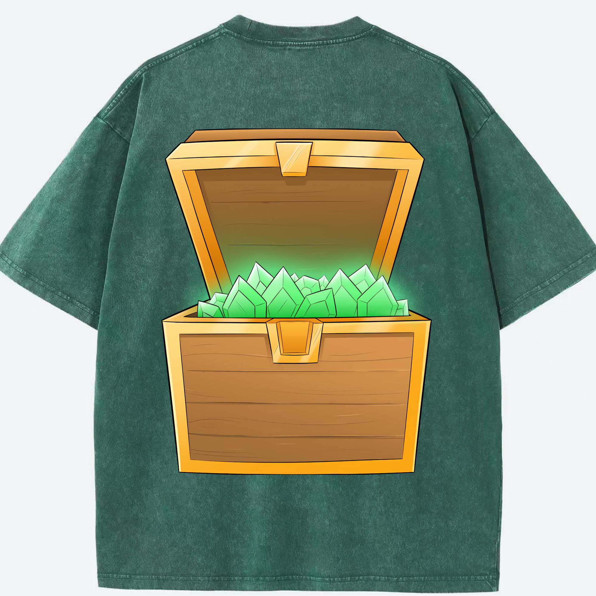 （画像用） マインクラフト ブロックの世界 Minecraft MC Block world 綿100% ヴィンテージ風 半袖Tシャツ（背面プリント）